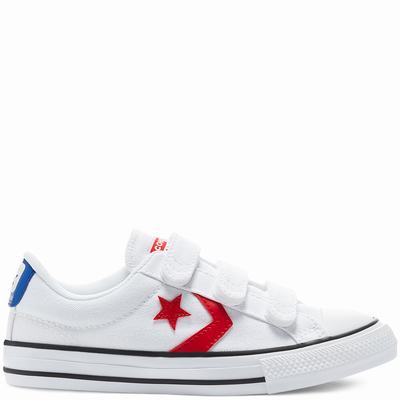 Converse Varsity Canvas Easy-On Star Player - Lasten Tennarit - Valkoinen/Punainen